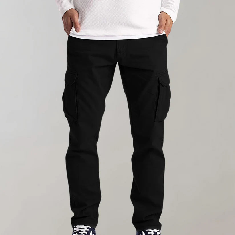 Pantalon cargo homme slim avec poches multiples