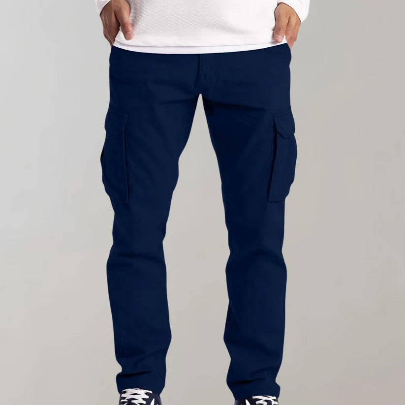 Pantalon cargo homme slim avec poches multiples