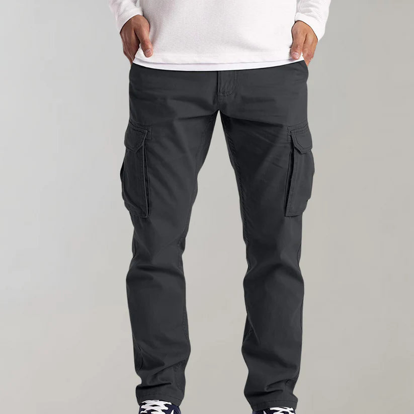 Pantalon cargo homme slim avec poches multiples