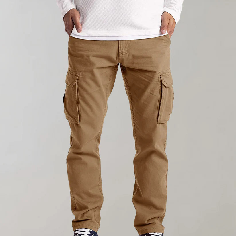 Pantalon cargo homme slim avec poches multiples
