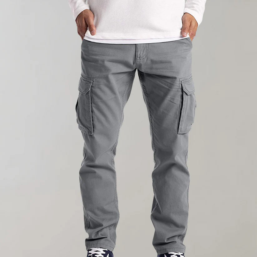Pantalon cargo homme slim avec poches multiples