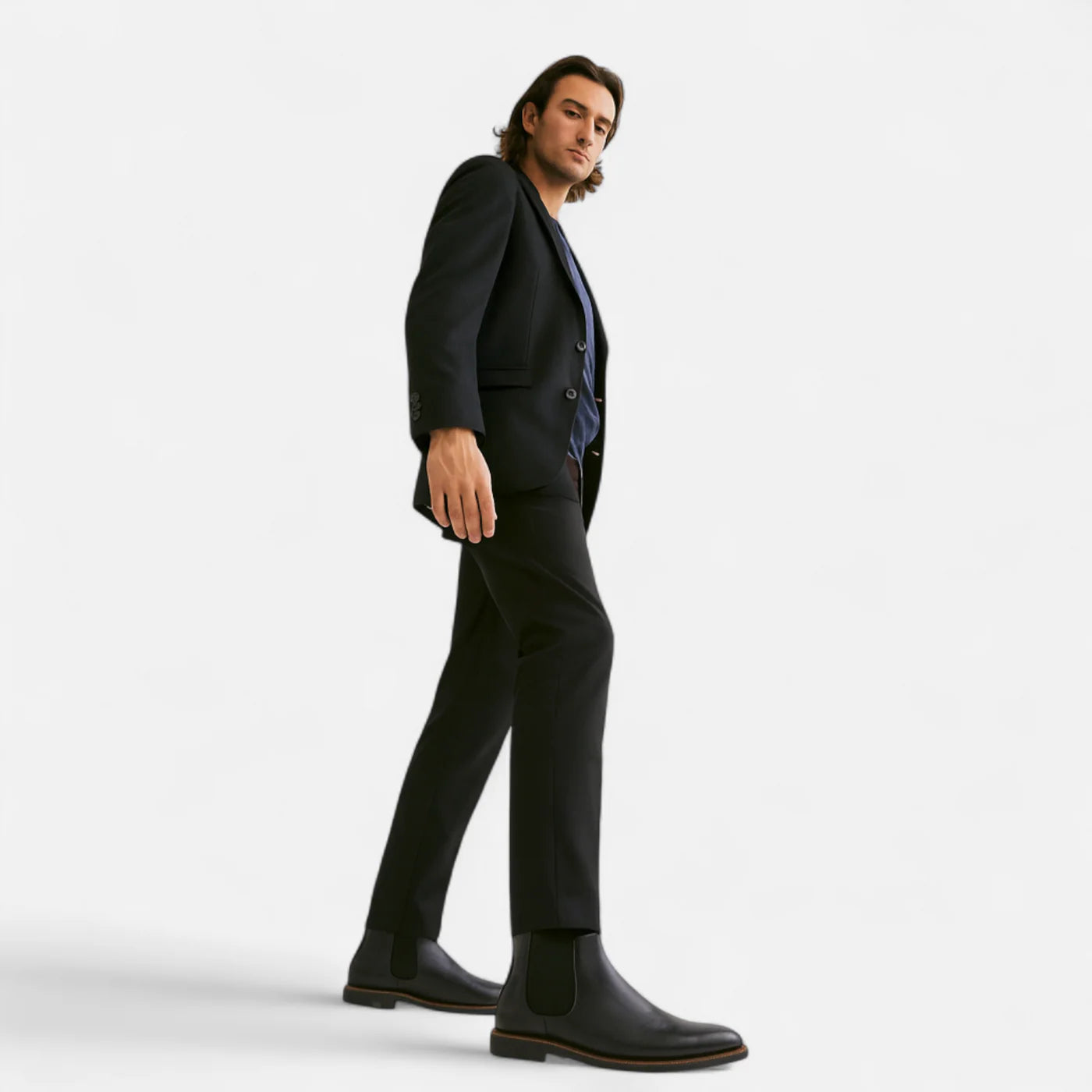 Bottes Chelsea rétro en cuir pour homme