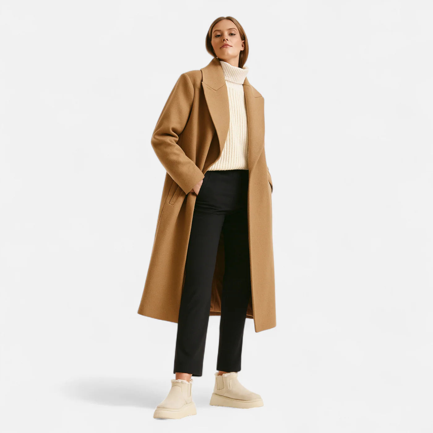 Bottines courtes à plateforme en peluche pour femme