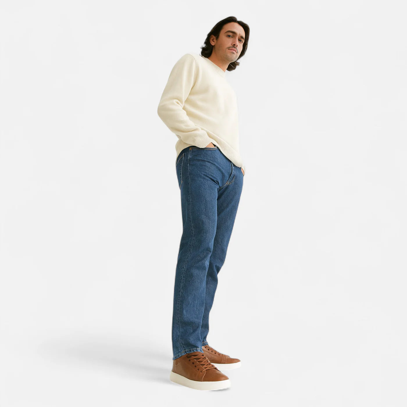Baskets en cuir homme – style casual à semelle plate