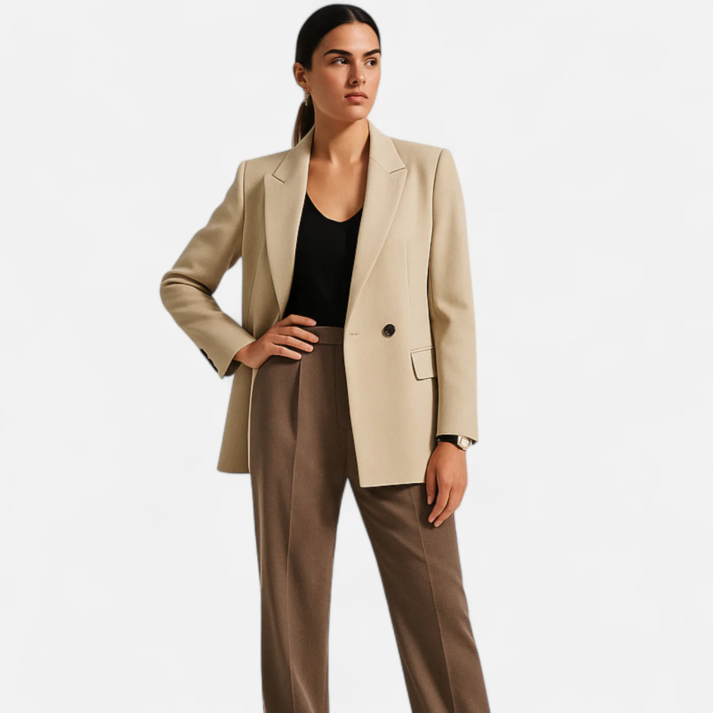 Blazer femme vintage à double boutonnage