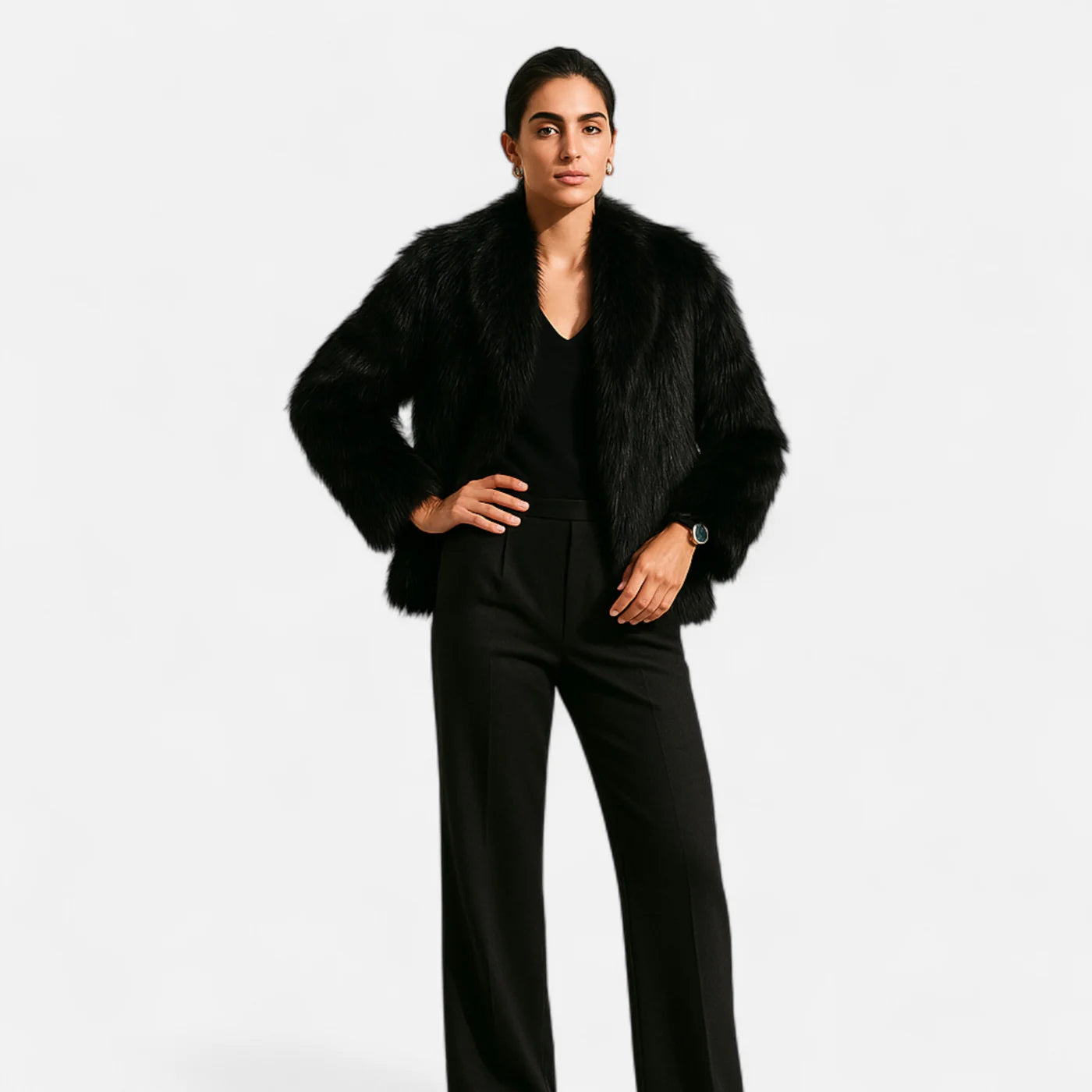 Manteau d’Hiver femme en fausse fourrure douce