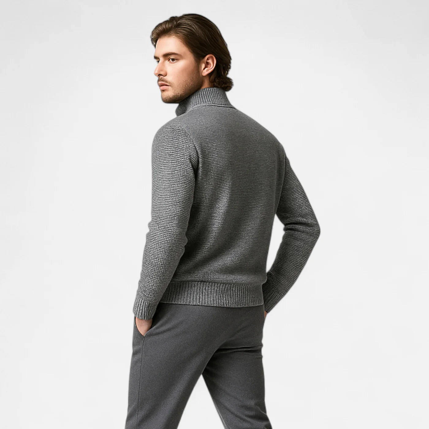 Veste patchwork en polaire à col montant pour homme