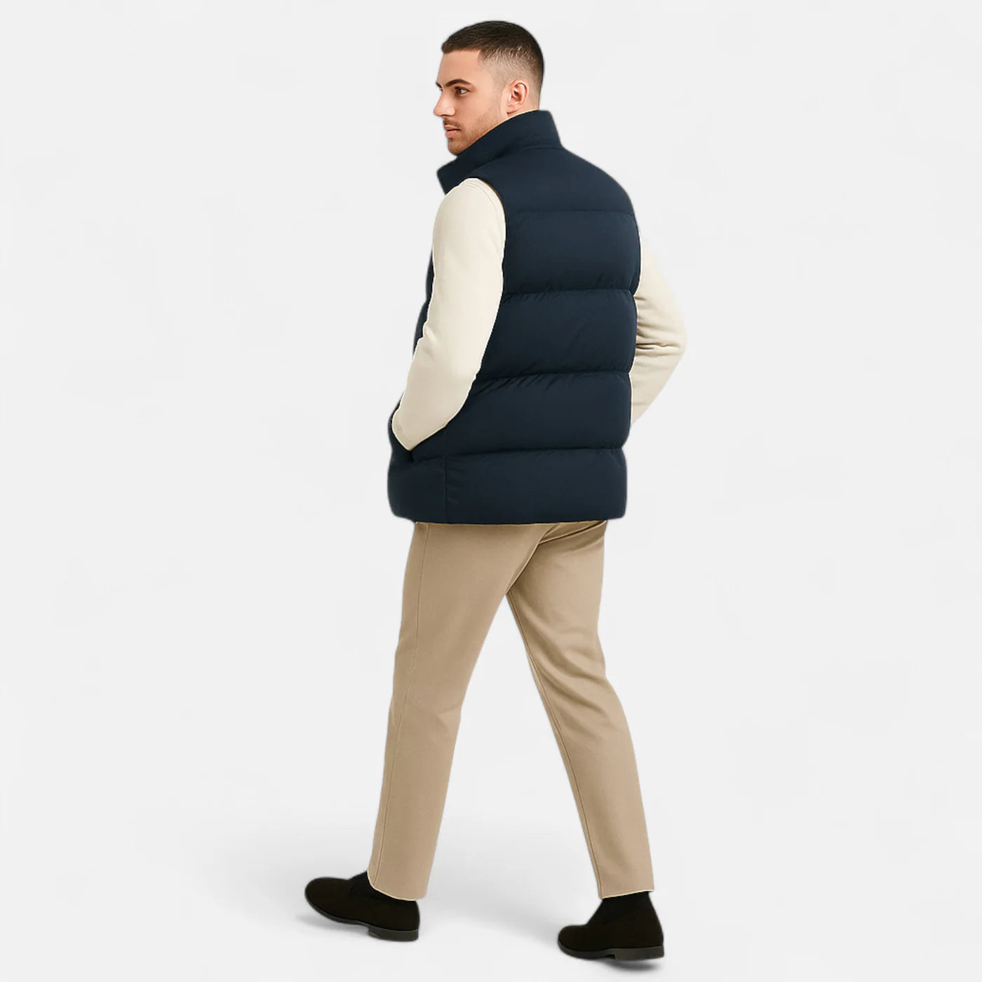 Gilet d’hiver en laine d’agneau pour homme