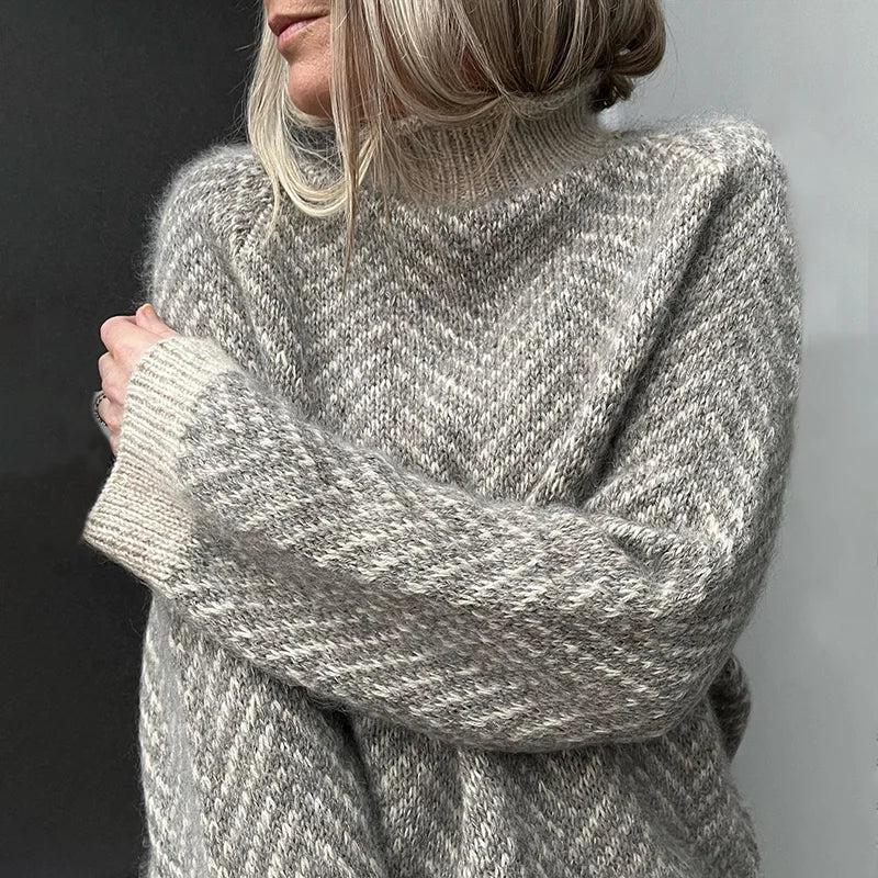 Pull à col roulé en tricot pour femmes