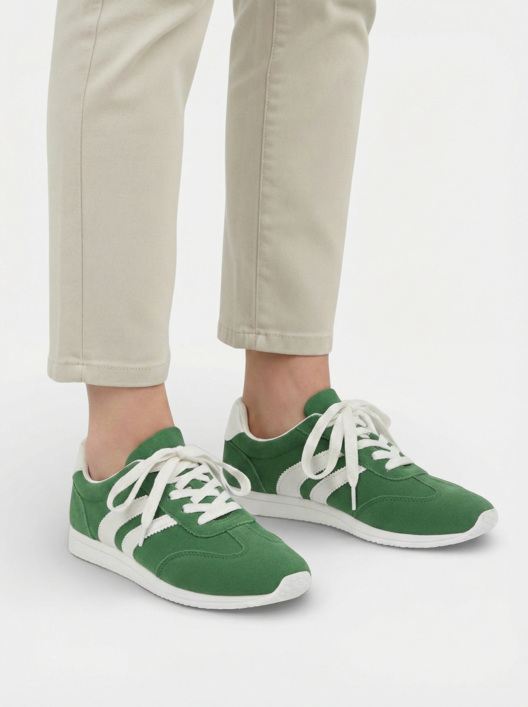 Zapatillas retro para mujer con cordones planos – Estilo casual