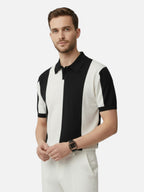 Striped short-sleeve polo for men