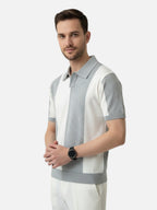 Striped short-sleeve polo for men