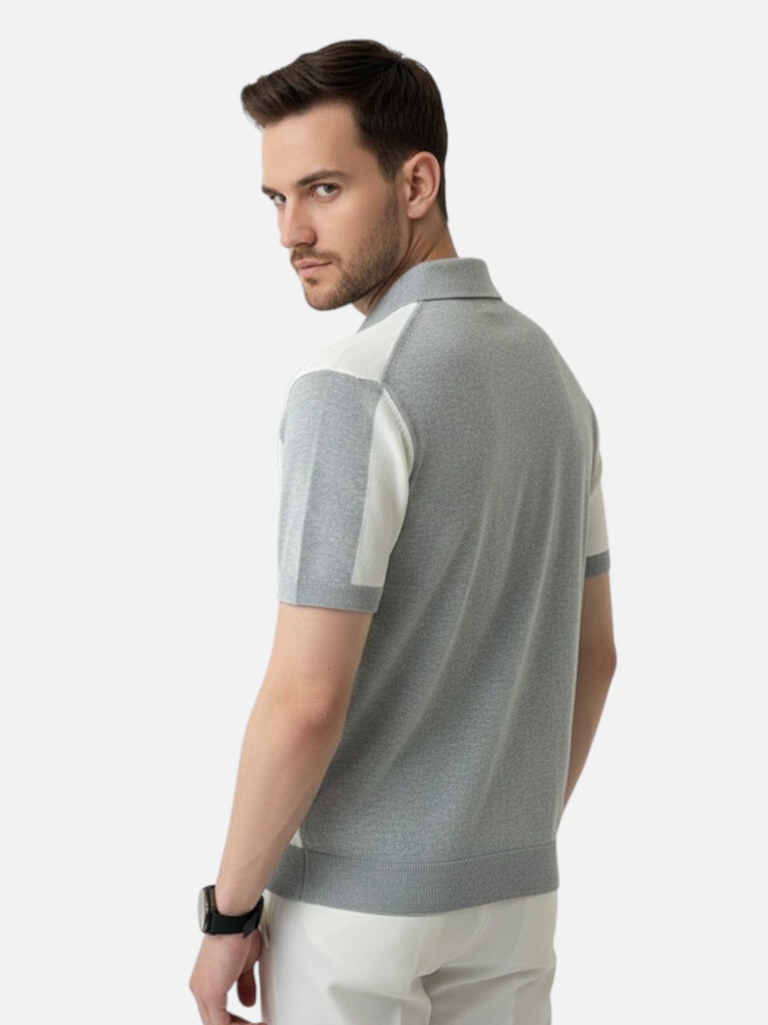 Polo rayé à manches courtes pour homme