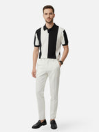 Striped short-sleeve polo for men
