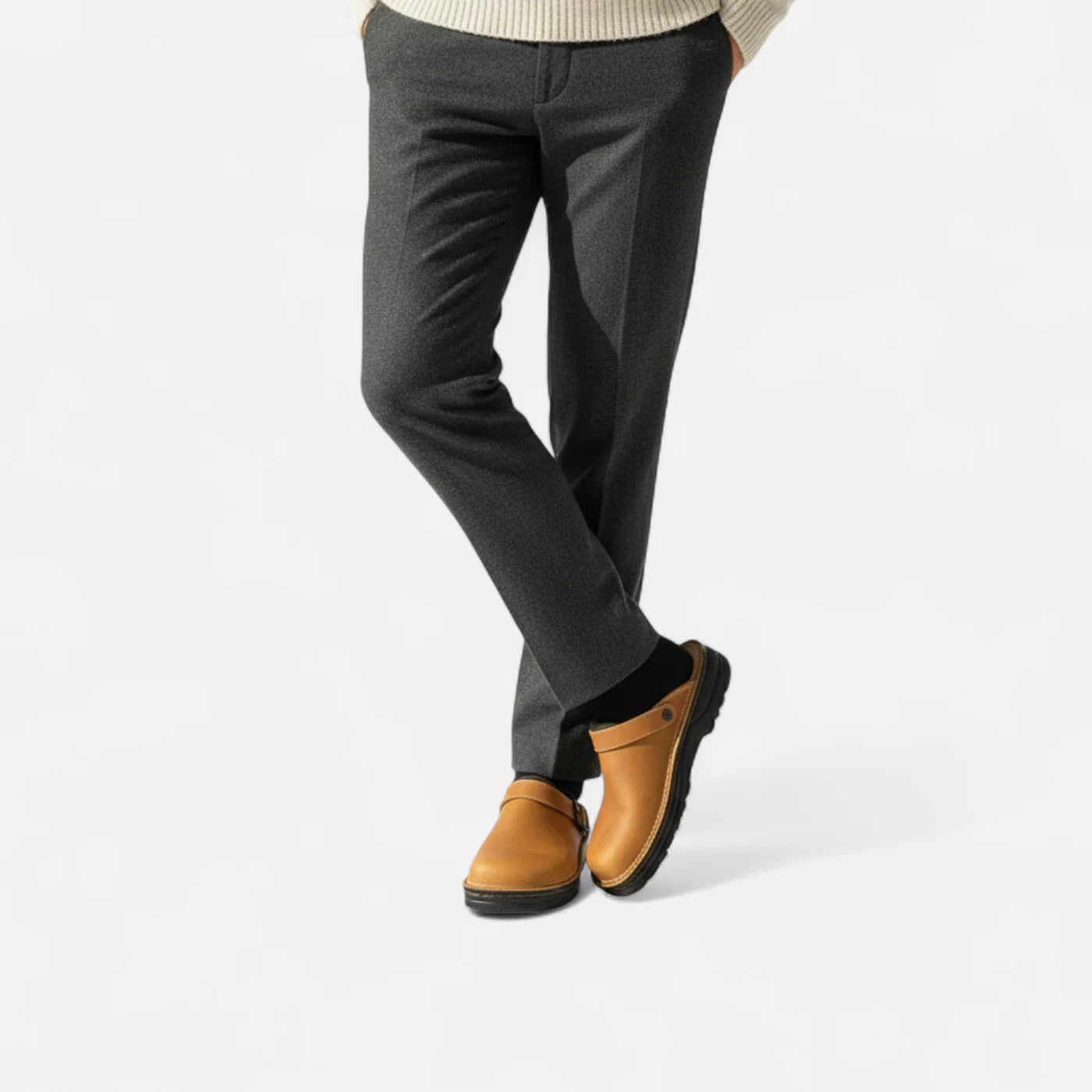 Mocassins en daim pour homme – Bout carré et talon compensé