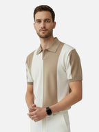 Striped short-sleeve polo for men