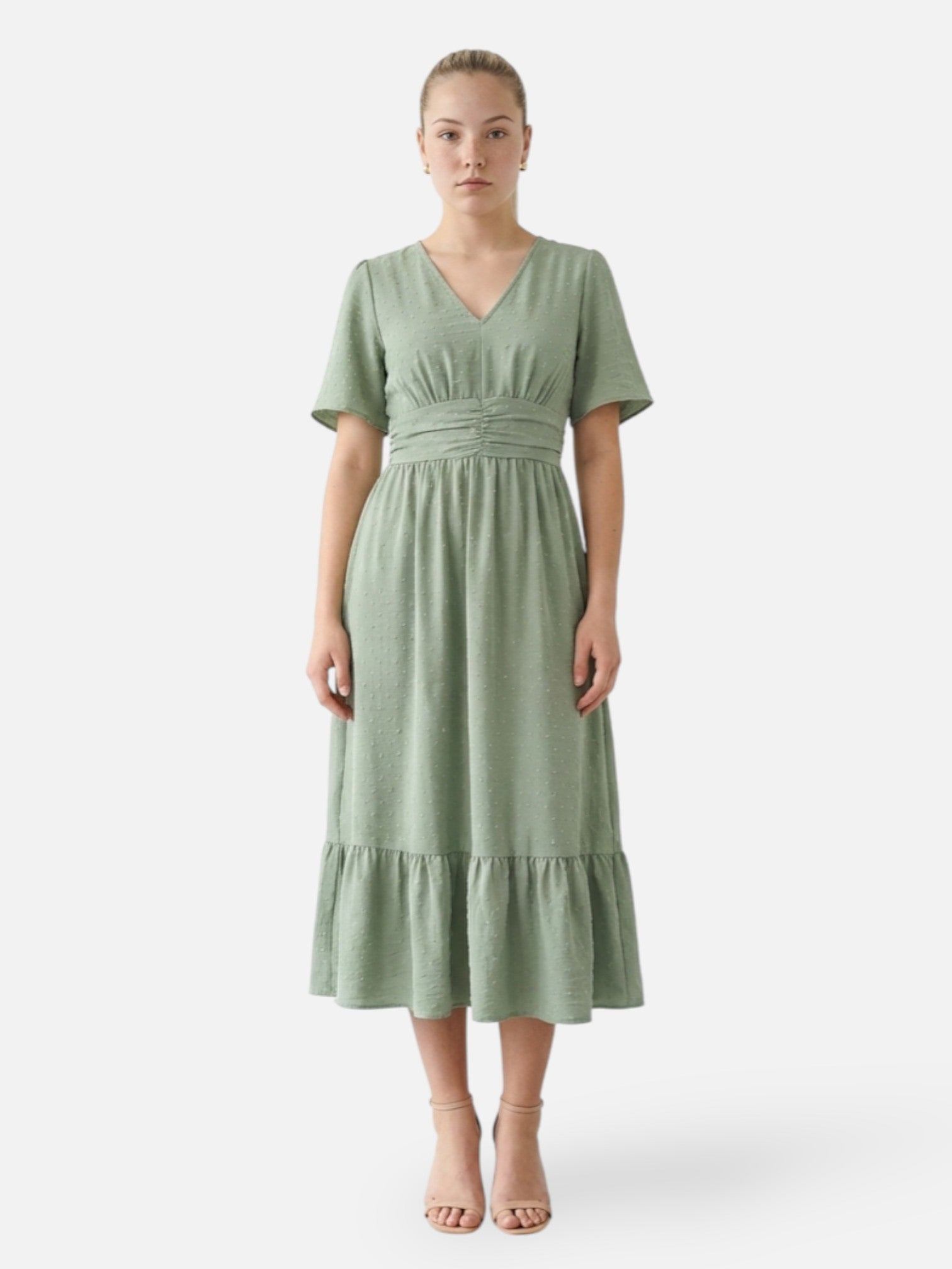 Robe col V fluide pour femme