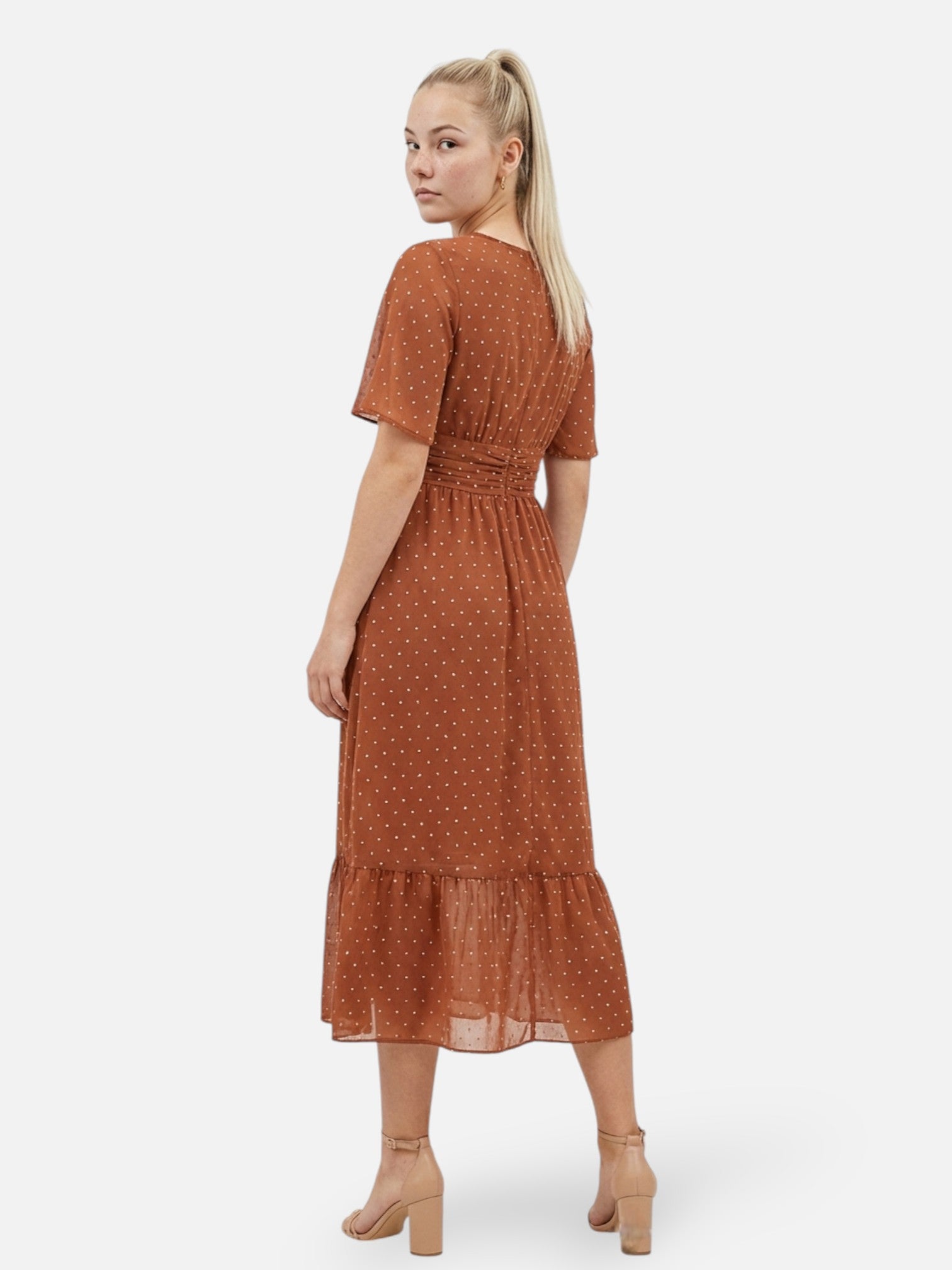 Robe col V fluide pour femme