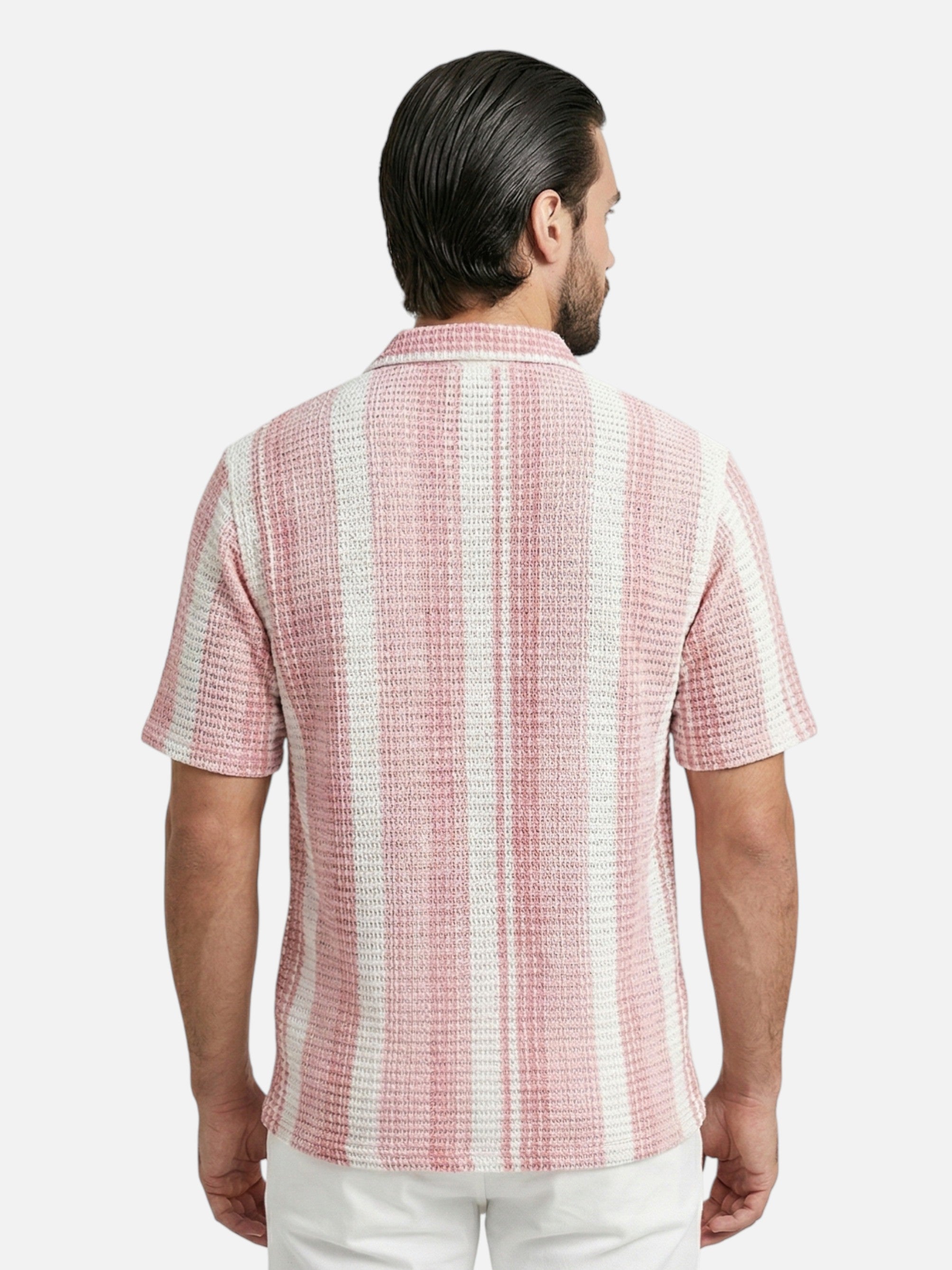 Chemise manches courtes rayée pour homme – Style casual été