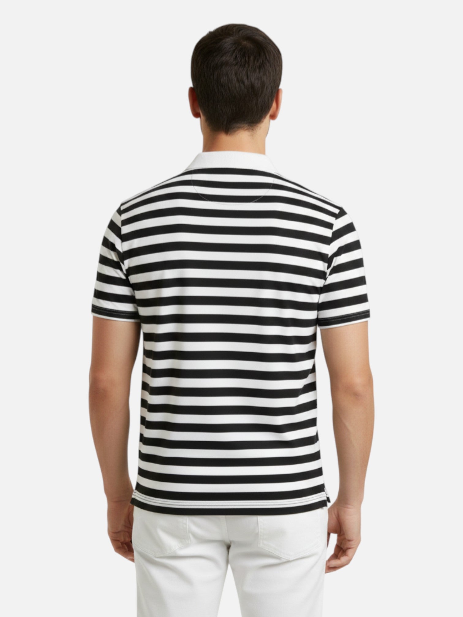 Riviera style striped polo for men