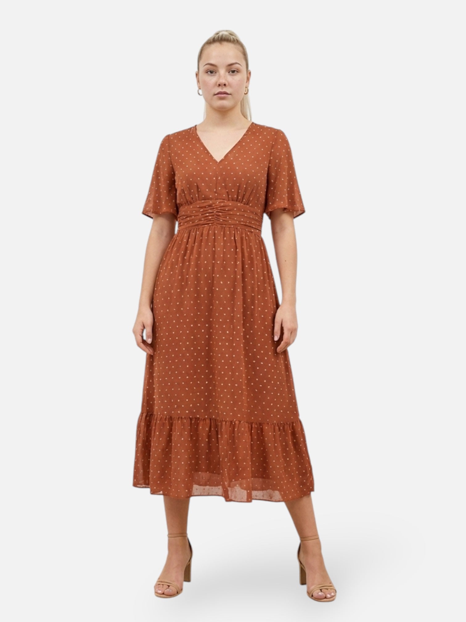 Robe col V fluide pour femme