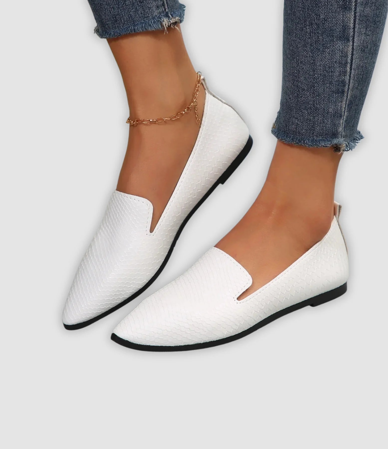 Mocassins femme à bout pointu texturé