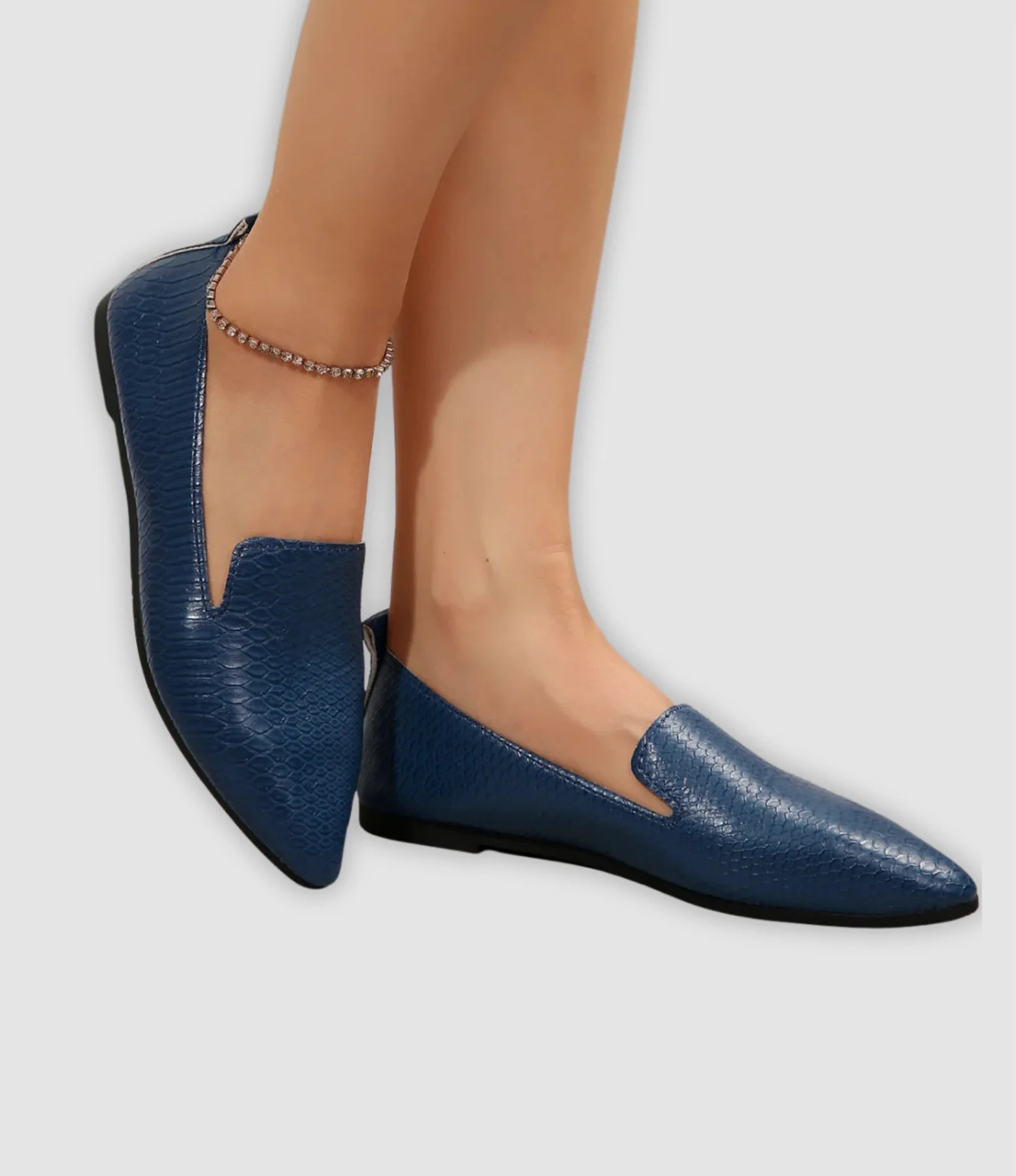 Mocassins femme à bout pointu texturé
