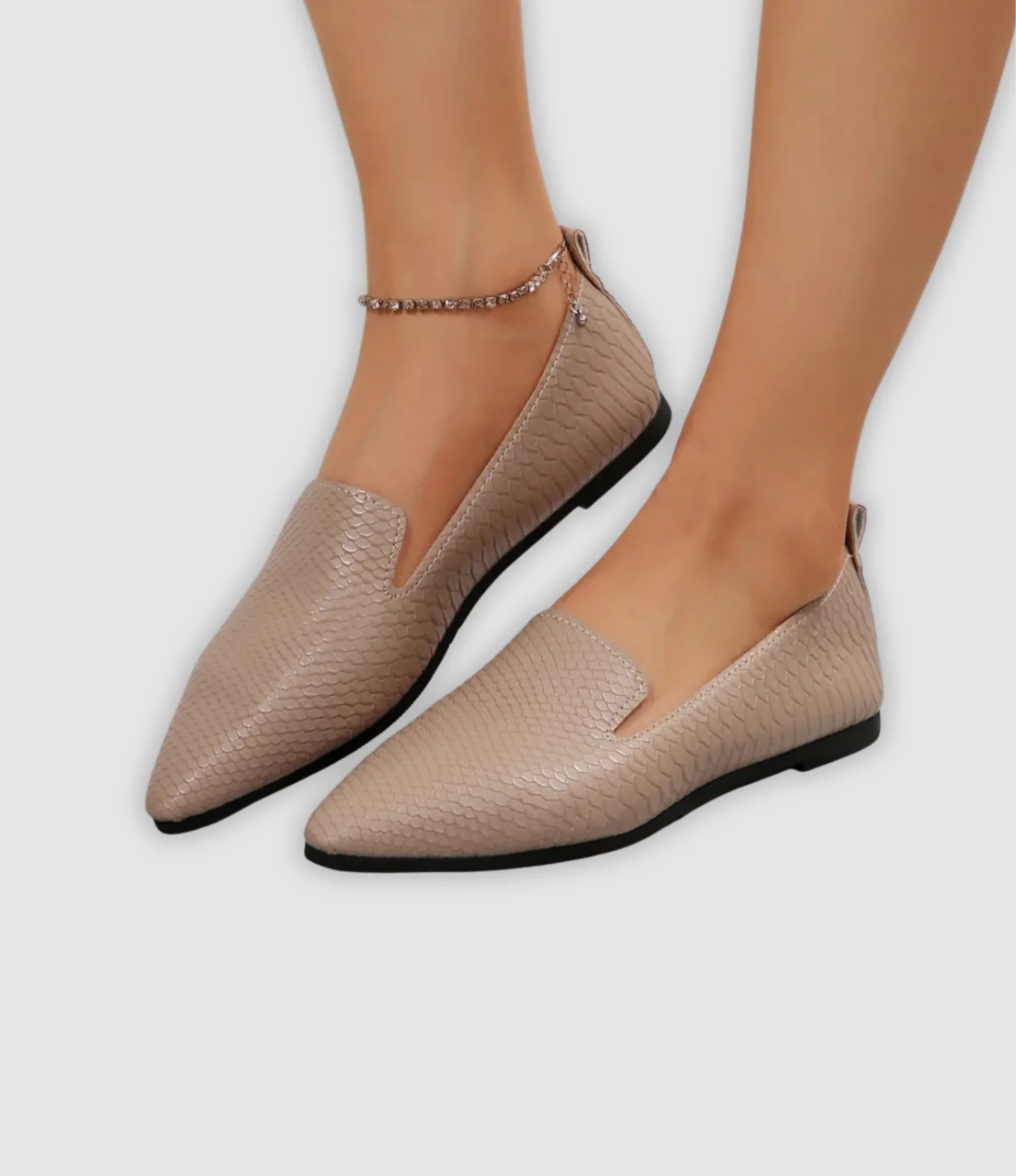 Mocassins femme à bout pointu texturé