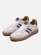 Baskets Homme en Cuir Rayées à Lacets