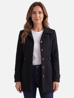 Manteau Femme Ceinturé Boutonné Coupe Ajustée