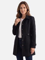 Manteau Femme Ceinturé Boutonné Coupe Ajustée