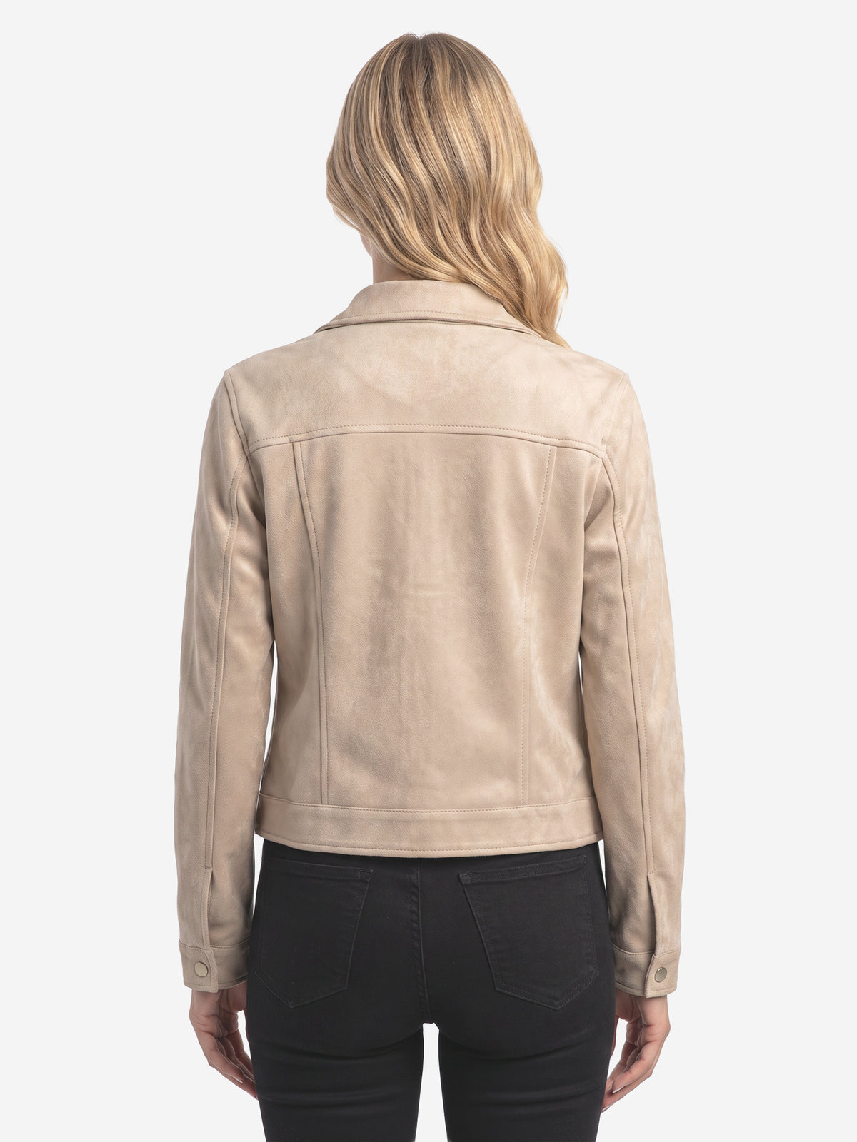 Women's Suede Button Trucker Jacket
