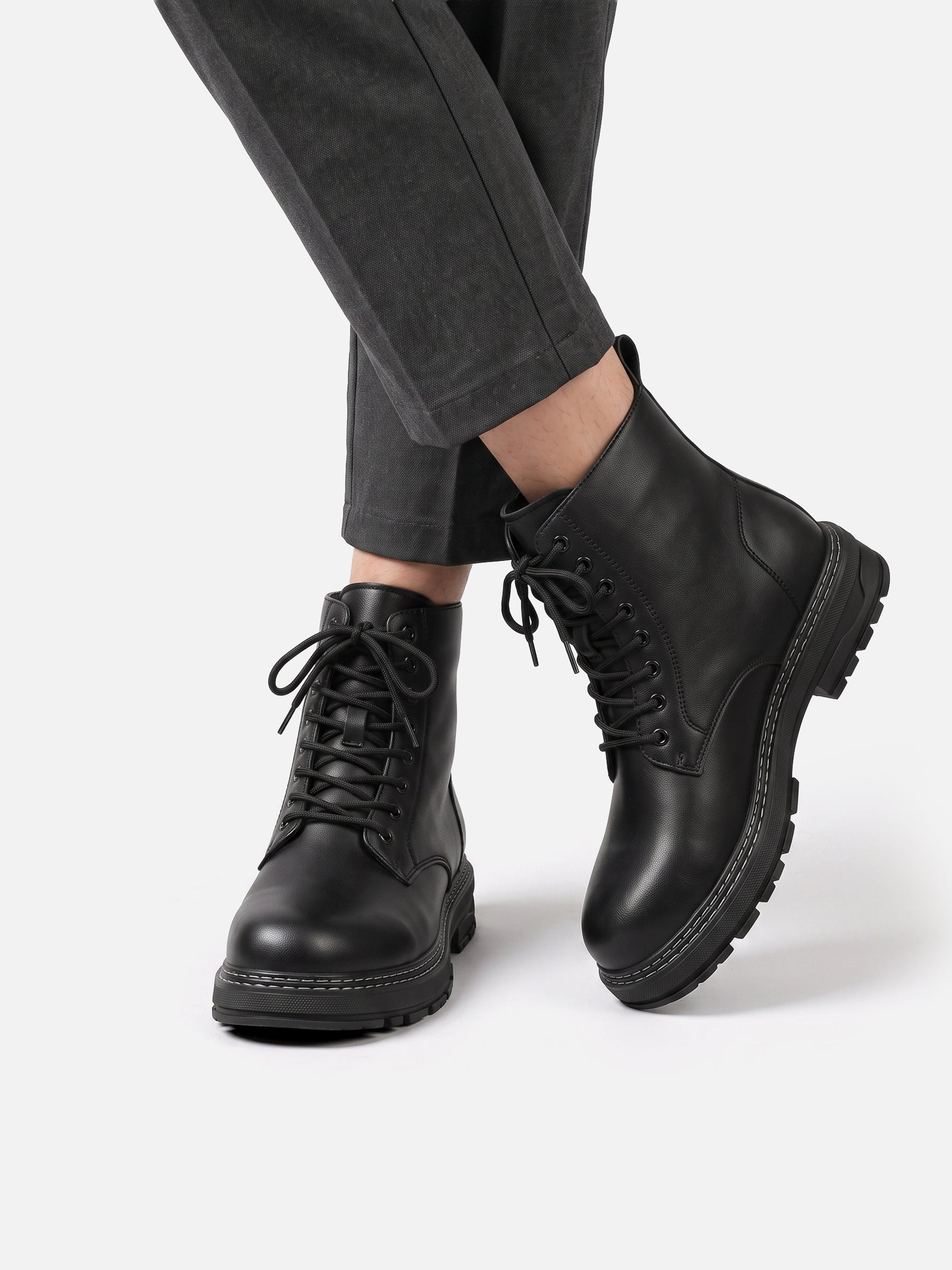 Bottines Rangers Homme en Cuir Lacées