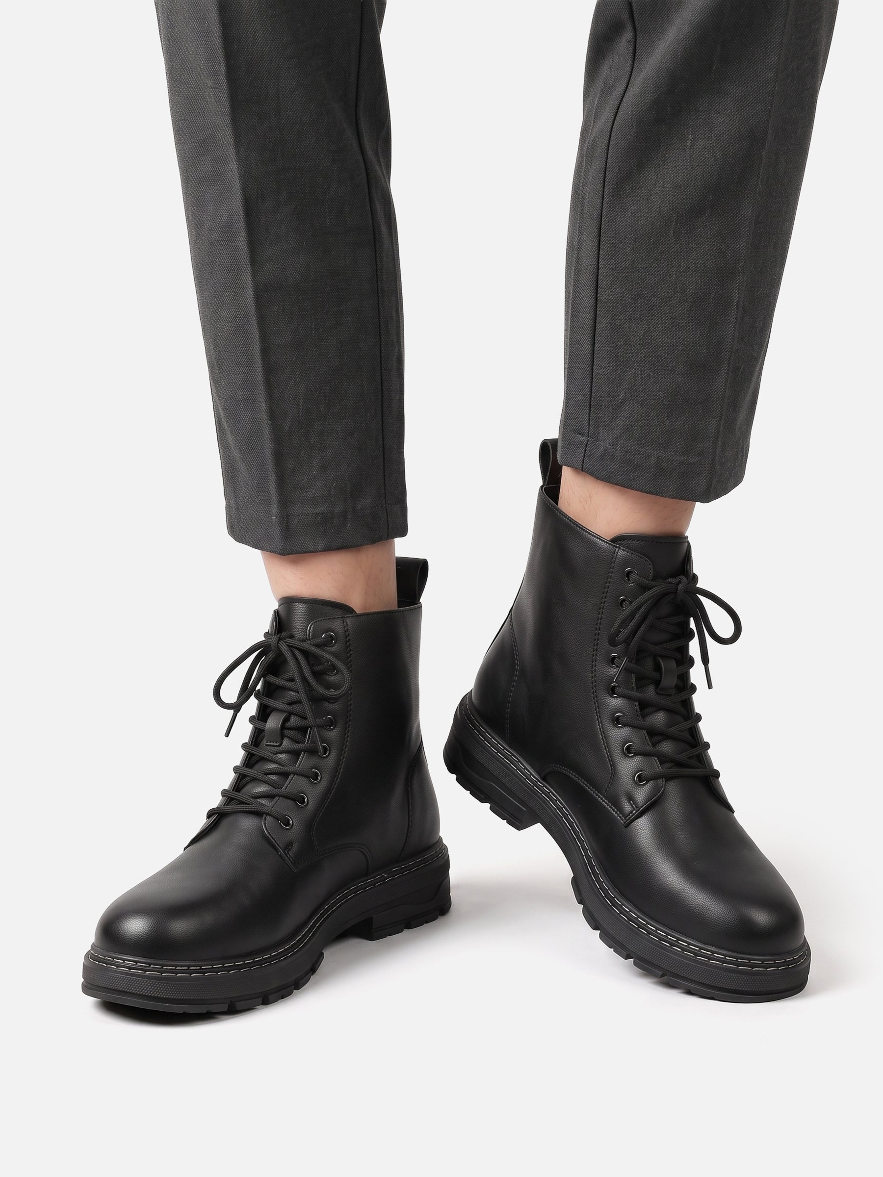 Bottines Rangers Homme en Cuir Lacées