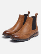 Men's Leather Brogue Chelsea Boots