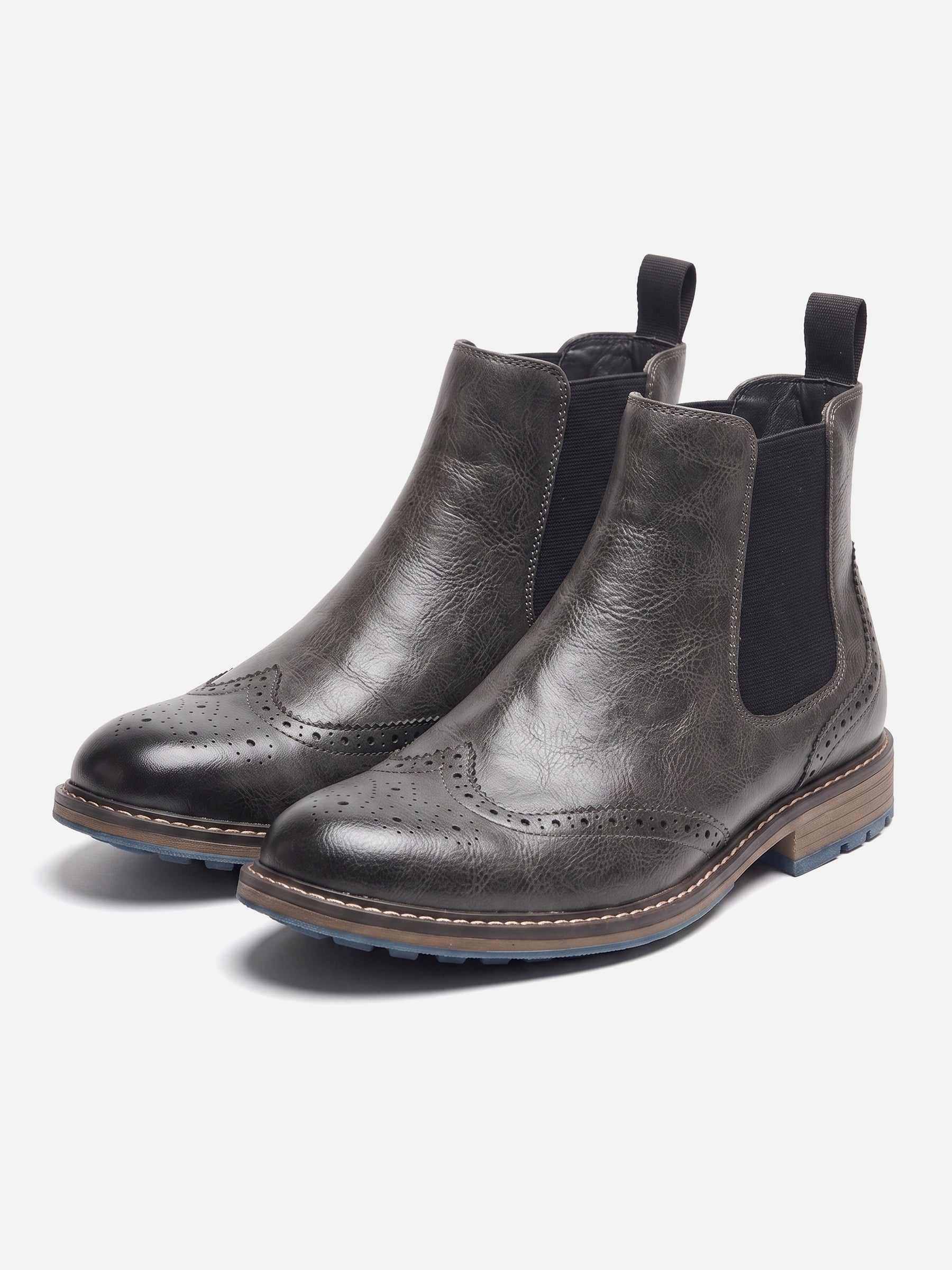 Men's Leather Brogue Chelsea Boots