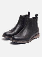 Men's Leather Brogue Chelsea Boots