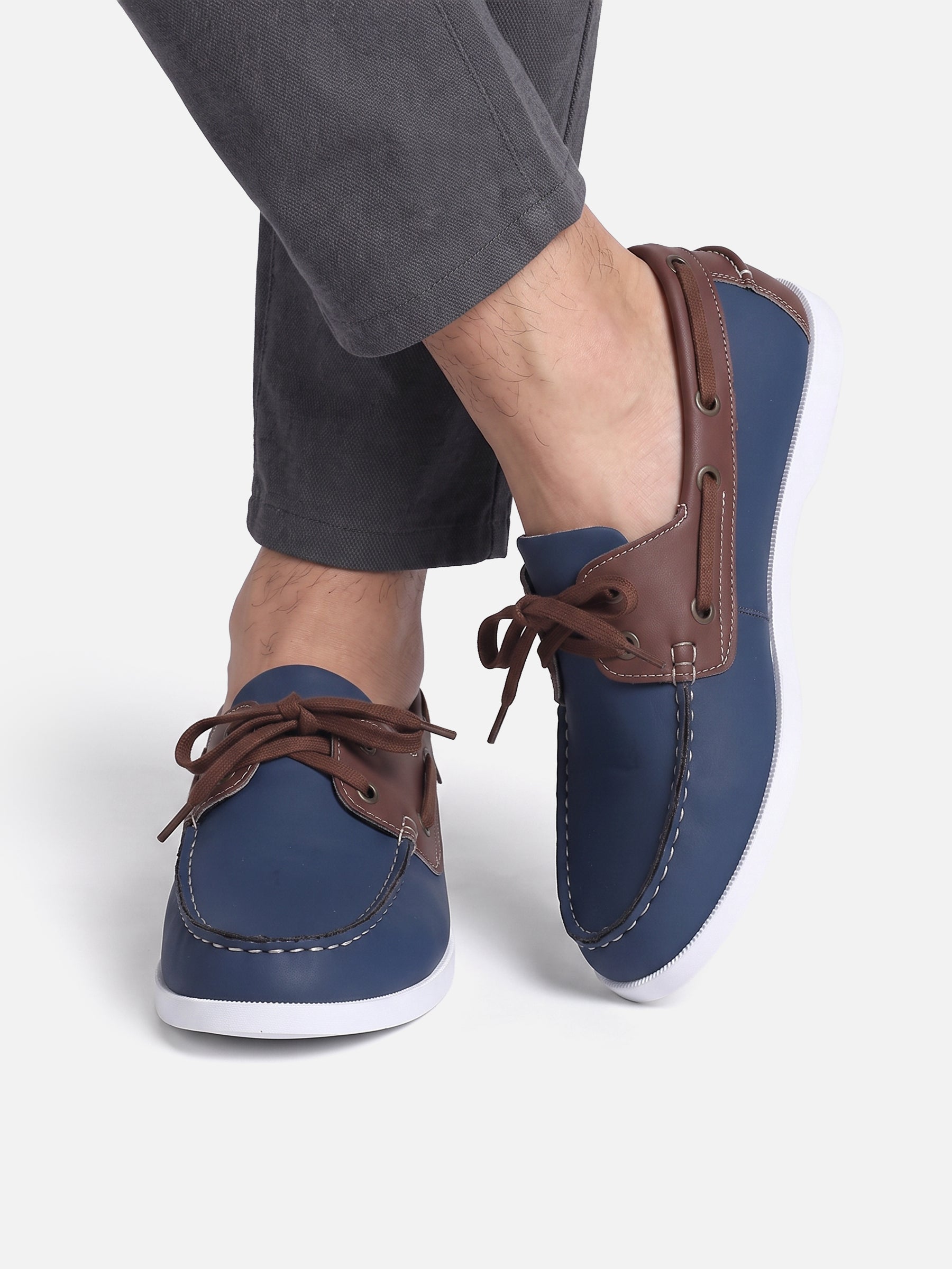 Chaussures Bateau Homme en Cuir Bicolores