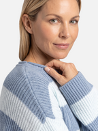 Women's Striped Ribbed Oversized Crew Neck Jumper