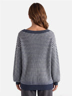 Pull Femme Col Bardot Rayé