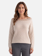 Pull Femme Col Bardot Rayé