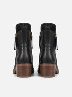 Bottines Femme Cuir Double Zip Talon Carré