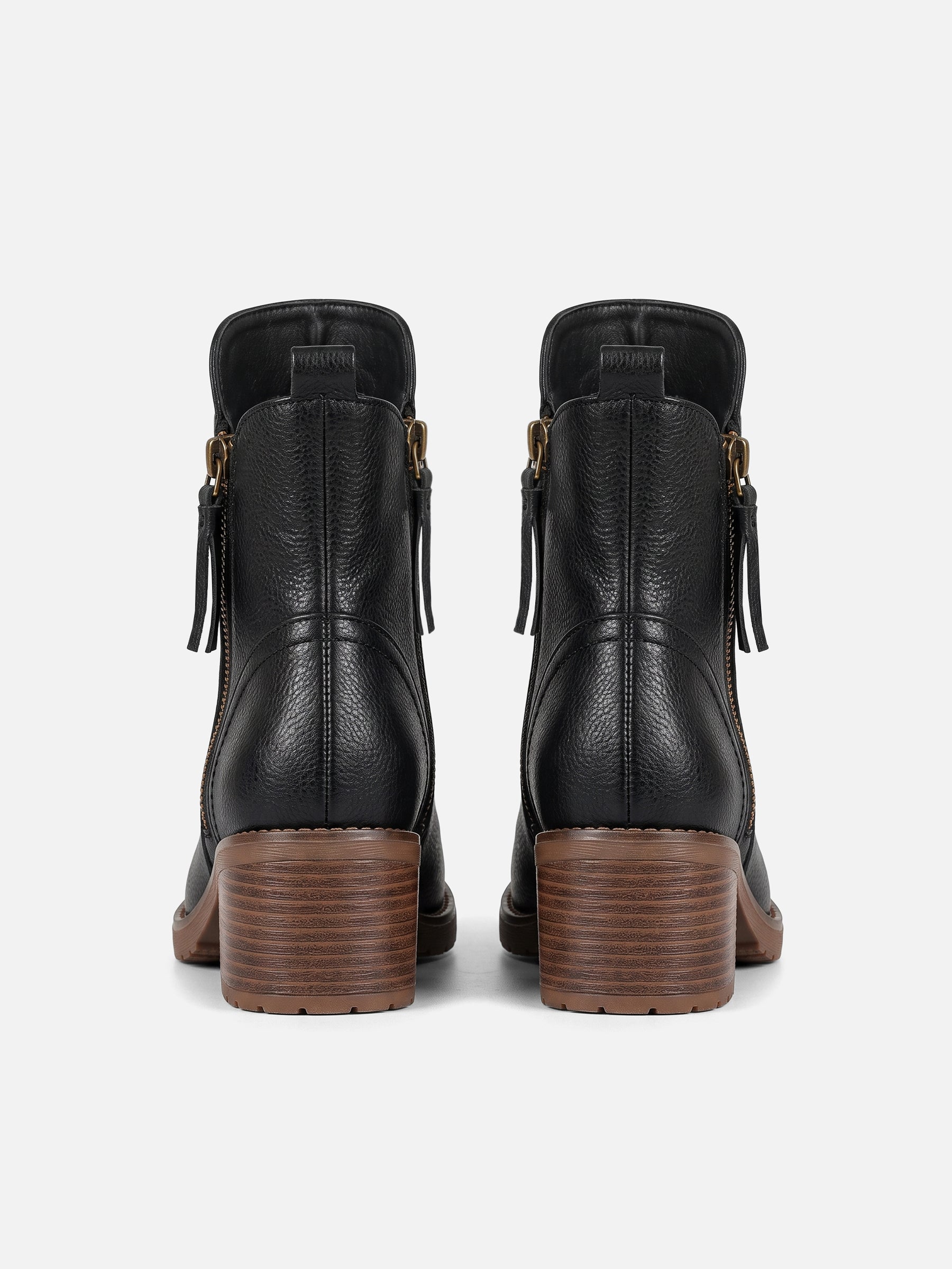 Bottines Femme Cuir Double Zip Talon Carré