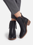 Bottines Femme Cuir Double Zip Talon Carré