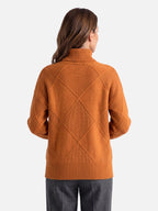 Pull Femme Col Roulé Motif Losange