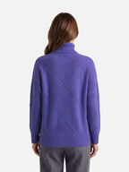 Pull Femme Col Roulé Motif Losange