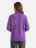 Pull Femme Col Roulé Motif Losange