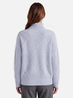 Pull Femme Col Roulé Motif Losange