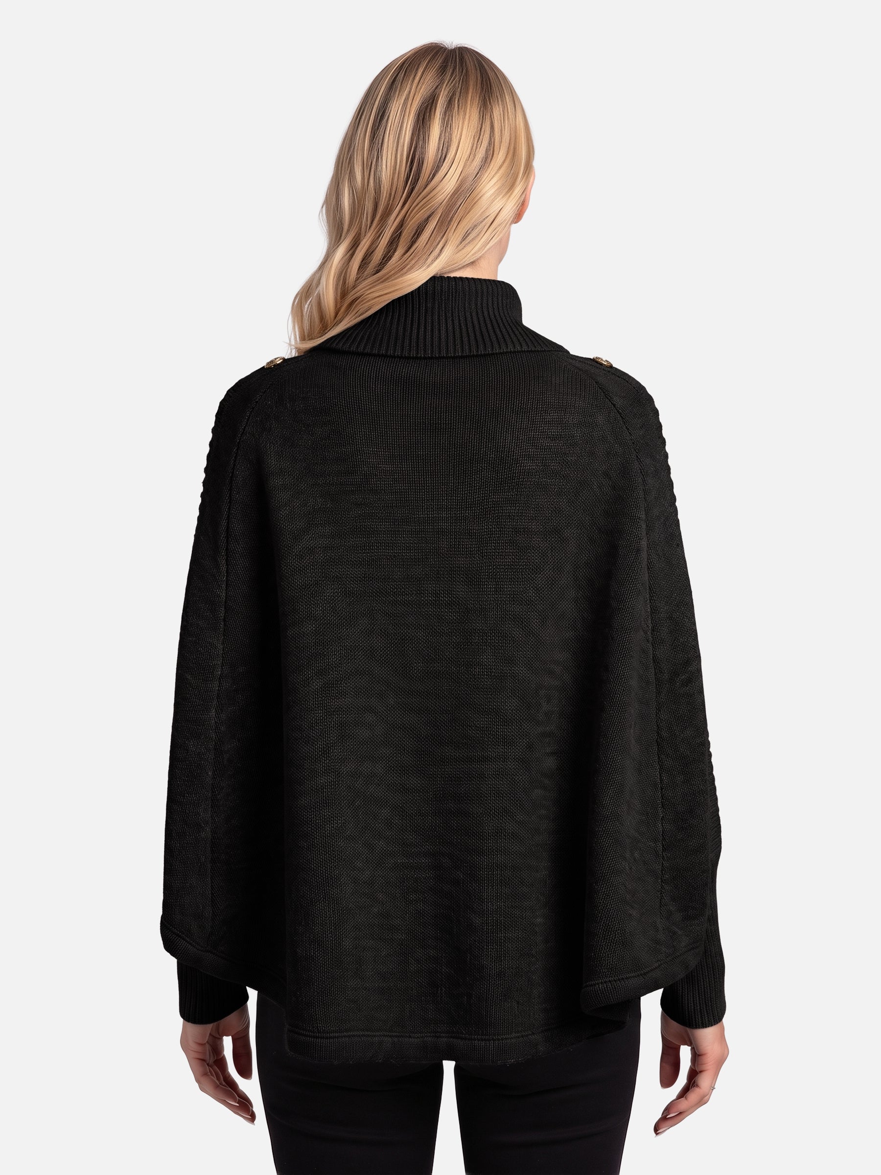 Pull Femme Torsadé Col Roulé Boutons