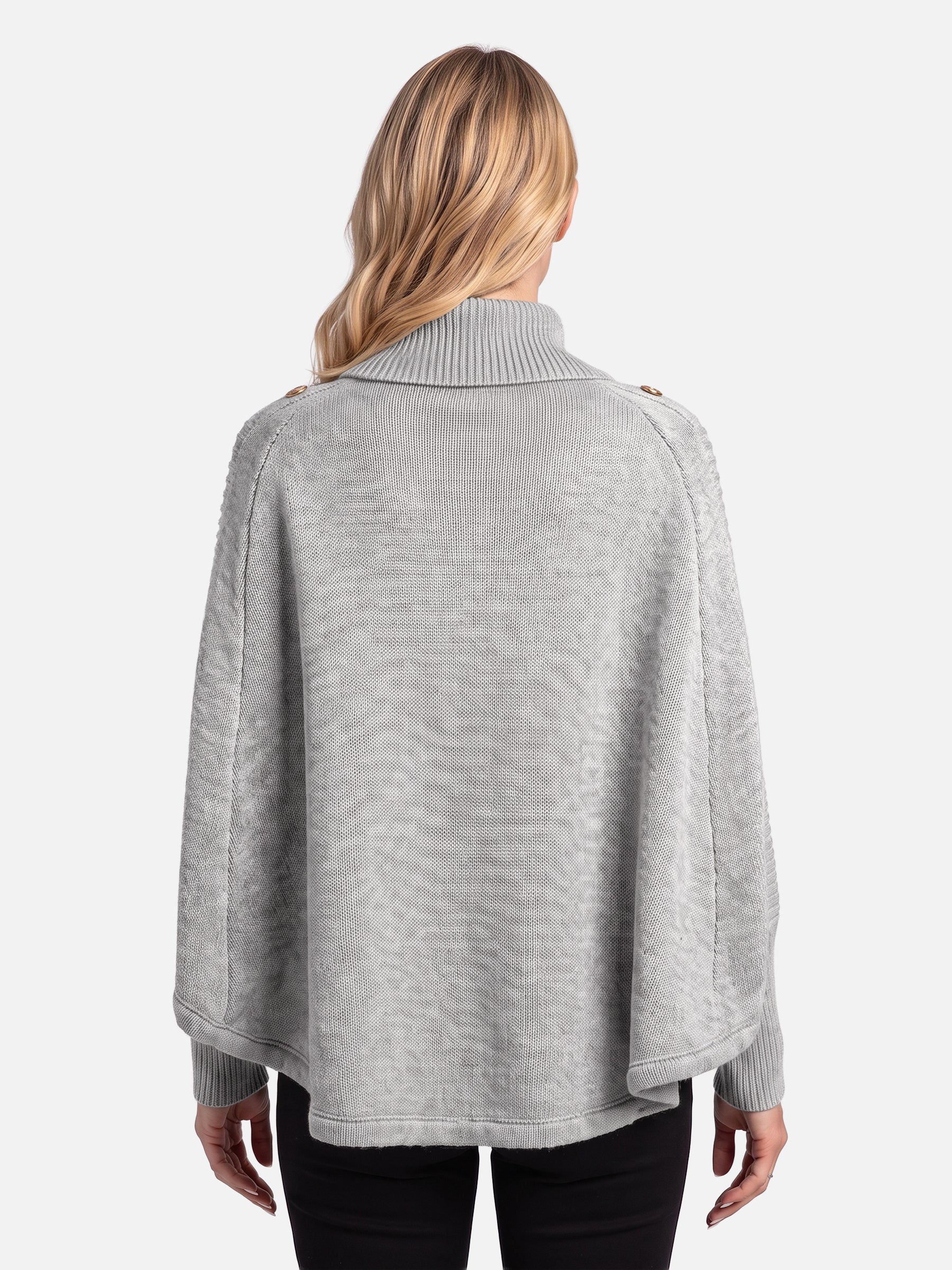 Pull Femme Torsadé Col Roulé Boutons